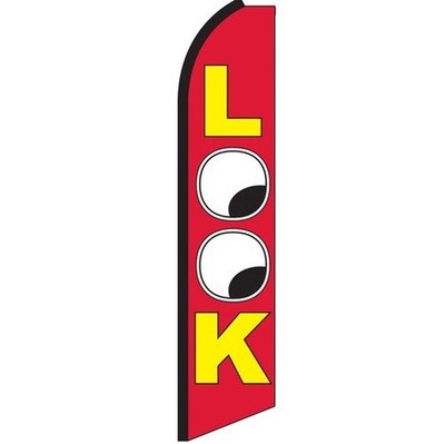Look Swooper Flag Feather Super Bow Banner 100D