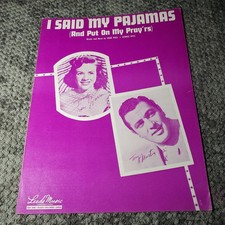 I Said MY Pajamas Sheet Music Tony Martin Fran Warren Leeds 1950 P/v/g Ukulele