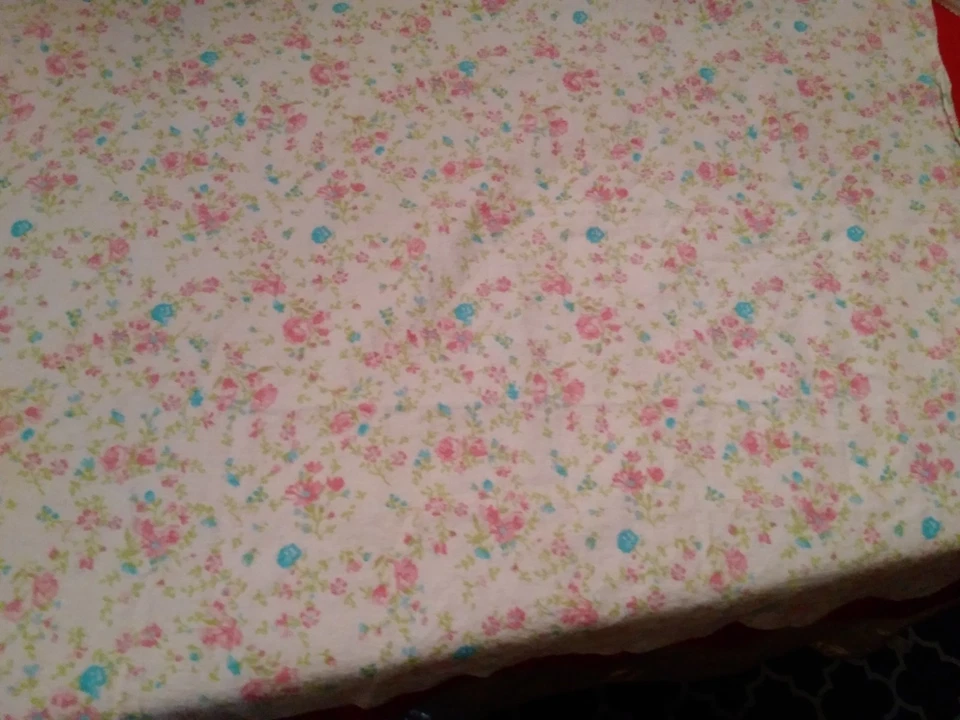 Laura Ashley 2 Baby Pink Floral Cabbage Rose Flower 100% Cotton - Image 3 of 4