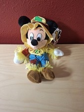 Walt Disney World Mickey Mouse Scarecrow 8" Halloween Bean Bag Plush w/ WDW tag