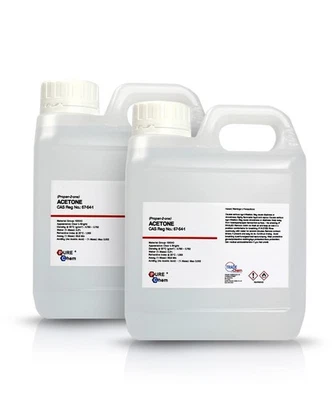 INDUSTOKHEM Pure Acetone Acrylic Nail Remover Nail Polish Remover 99.8% 2 x 1L Jerry