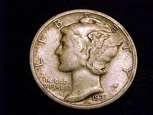 1931-S Mercury Dime, Very  Good, Almost Fine Grade