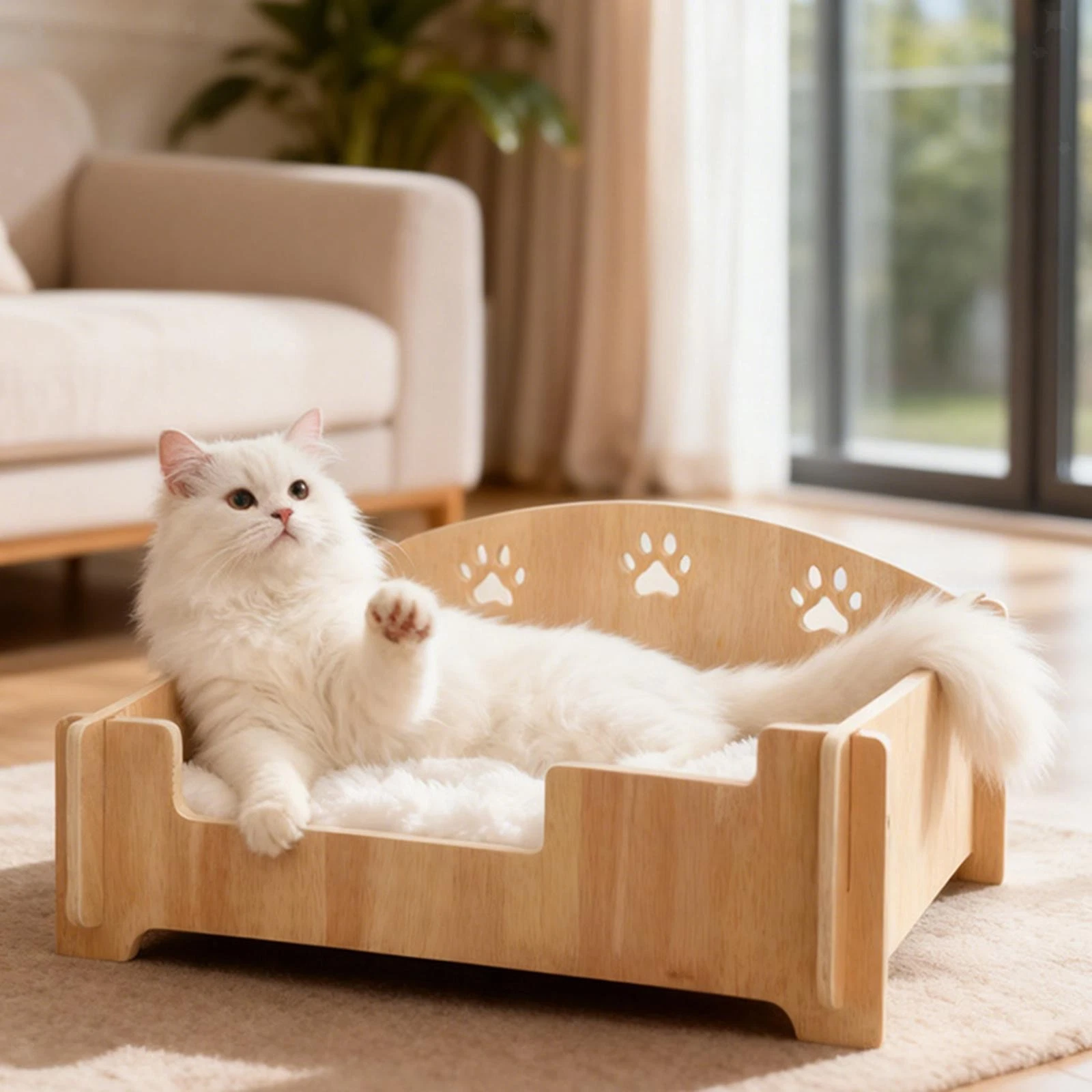 Wooden Elevated Cat Bed Cat Couch Pet Furniture