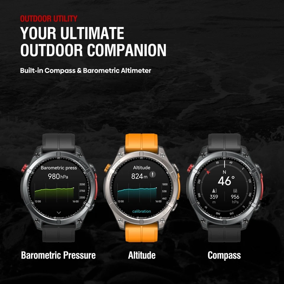 Zeblaze Stratos 4 GPS Smart Watch 1.43 AMOLED Display Compass Barometric Sport - Image 2 of 4