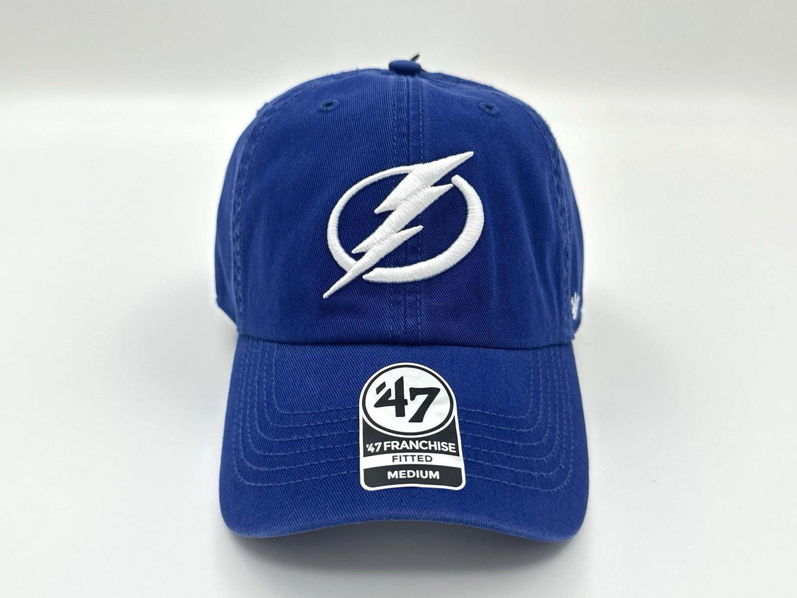 Tampa Bay Lightning '47 Brand Franchise Fitted Size Medium Bolts Hat Blue White