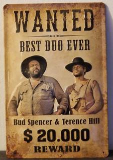 Blechschild gewölbt Bud Spencer & Terrence Hill Wanted Best Duo Ever 20x30cm