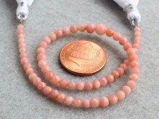 3-3.5mm. Natural Pink Opal Faceted Rondelle Gemstone Beads 8"
