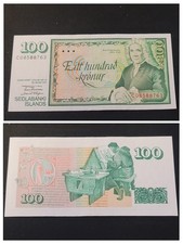 ICELAND 100 KRONUR P-50 1961 ARNI MAGNUSSON UNC CURRENCY MONEY BILL BANK NOTE