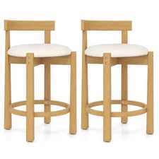 24” Counter Height Bar Stools Set of 2 w/Backrests and Footrests for Dining Room