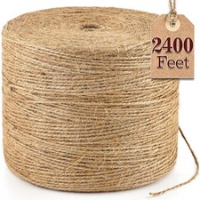 XSEINO 2400 Feet Natural Jute Twine Strong Garden Twine Rope for Arts 2400 FT