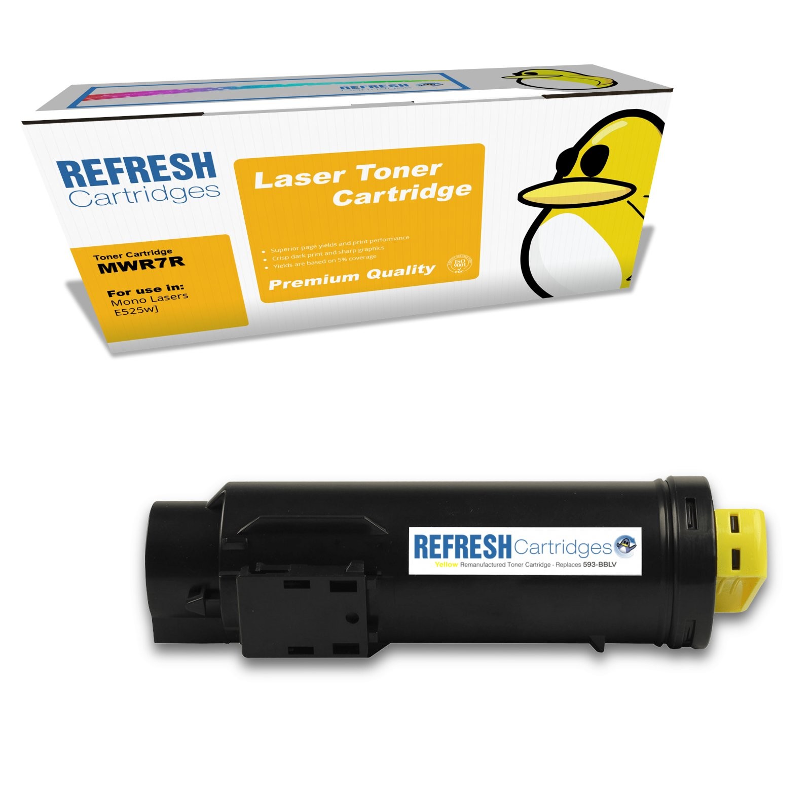 Refresh Cartridges Yellow MWR7R Toner Compatible With Dell Printers