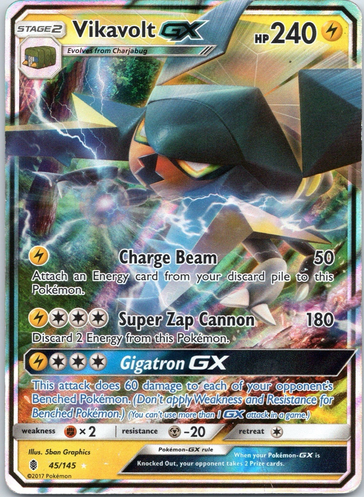 Vikavolt GX 45/145 Ultra Rare SM - Guardians Rising Pokémon Card