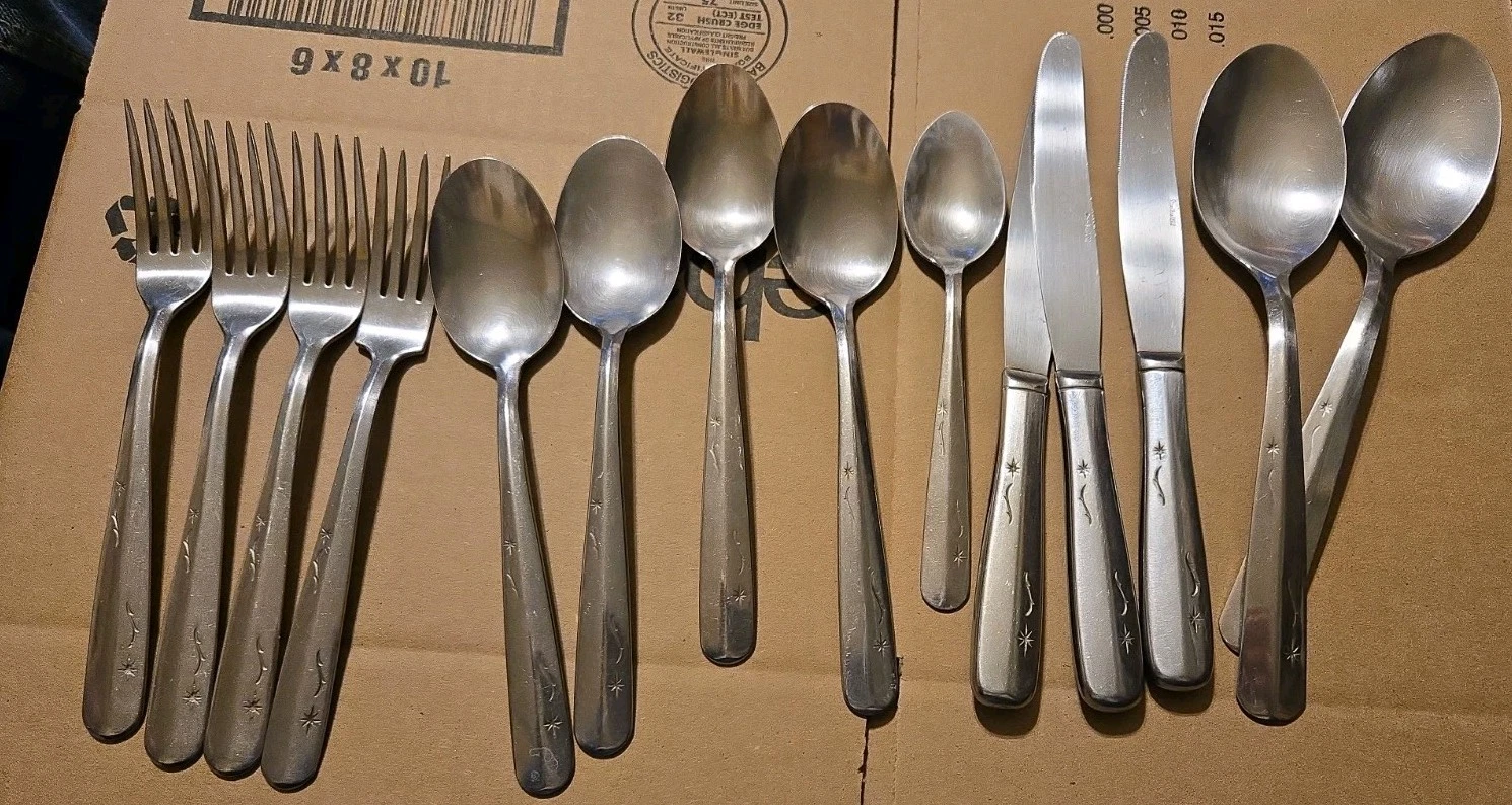 Imperial STAR TIME Mid Century Stainless Flatware - 14 Pieces