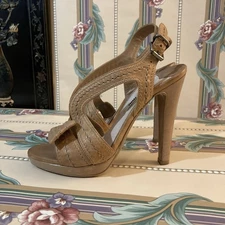 Miu Miu Tan Leather High Heel Shoes 