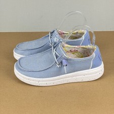 Hey Dude Wendy Rise Stretch Lilac Casual Shoes Womens 6 Metallic Sparkle Slip On