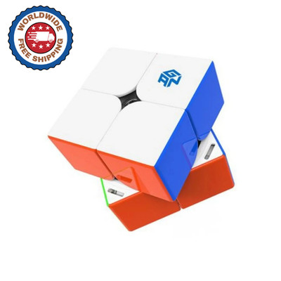 GAN 251M Leap 2x2 Magnetic Speed Cube Stickerless   Pro Puzzle with Smooth Fast