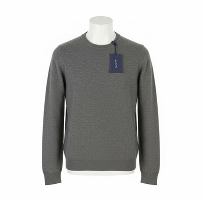 GANT Superfeine Lammwolle Rundhals Damen Pullover M Dunkelgrau-Meliert Strick