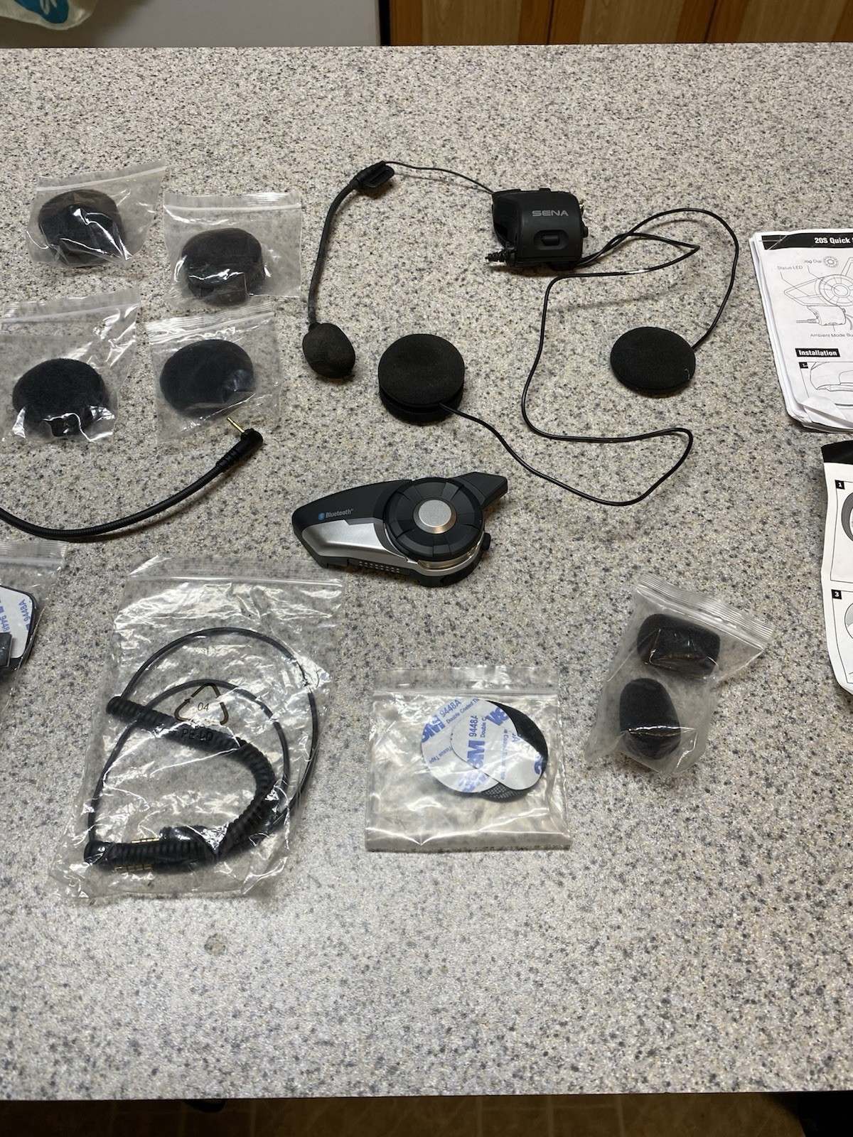 Sena 20S Motorcycle Bluetooth Headset Communication System Working W/ Extras