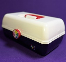 Caboodles Plano 5626 Makeup Case Mirror Tray Y2K Geometric RARE COLORWAY