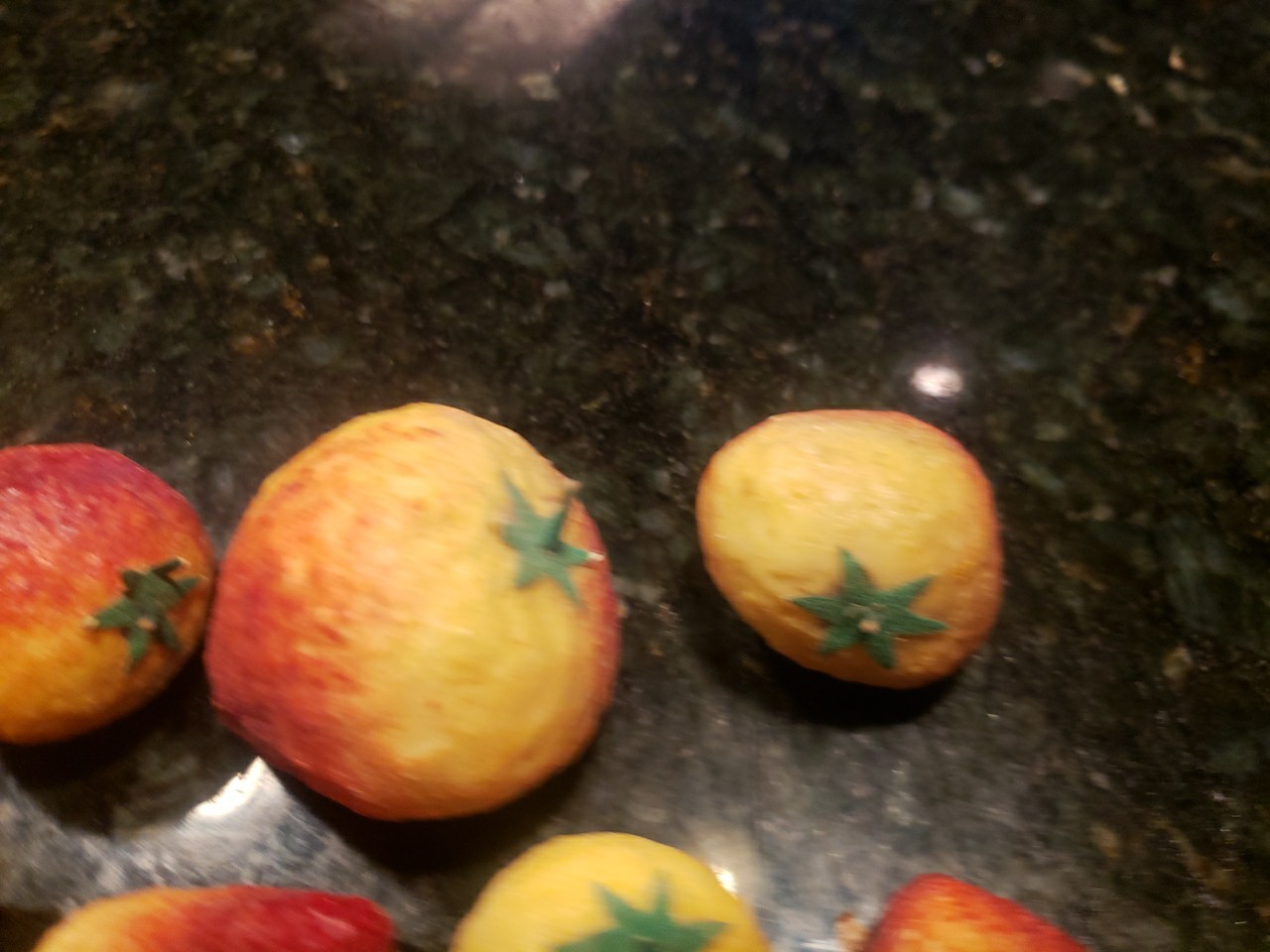 Vintage Italian Alabaster Stone Fruit Strawberries 7 Total