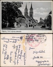 Cartolina Oschatz Altoschatzerstraße 1941 gel. posta militare ww2