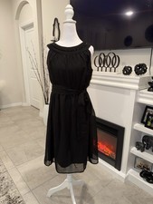 Liz Lange for Target Black Midi Dress with Beaded Detail Size M