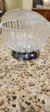 Godinger Crystal Punch Bowl  Style Silverplate Base - Italy ENGRAVED w/ tag vtg,