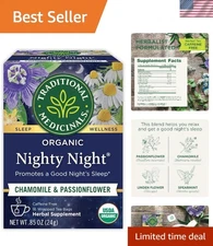 Mindfully Made Organic Nighty Night Tea - 16 Herbal Tea Bags for Restful Sleep