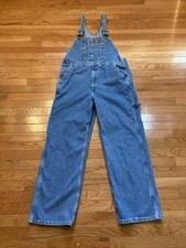 Dickies Men s Denim Bib Overalls Loose Fit Carpenter Medium Wash Workwear 32x30