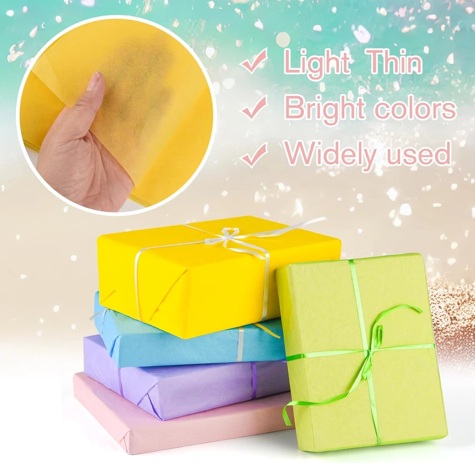 60 Sheets Easter Tissue Paper Multicolor Tissue Paper Bulk Gift Wrapping for DIY - Image 3 of 4