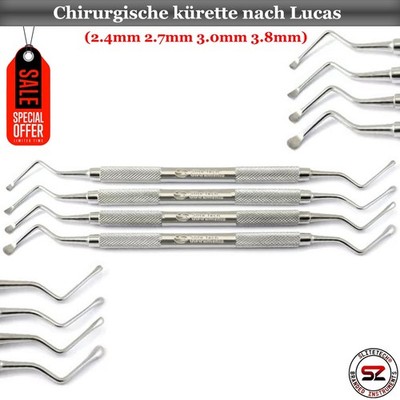 4er Chirurgische Zahnarzt Instrumente Knochenkürette nach Lucas Chirurgie Dental
