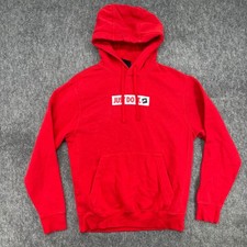 Nike Hoodie Mens Small Red Just Do It Graphic Box Logo Sweatshirt Pullover