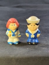 2 Pair Vintage Tub Town Harbor Village Girl Boy Sailors Family Figure 1980s Rare