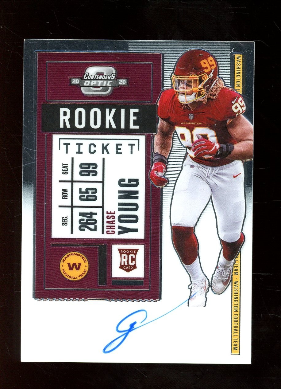2020 Contenders Optic Rookie Ticket #102 Chase Young Washington RC AUTO
