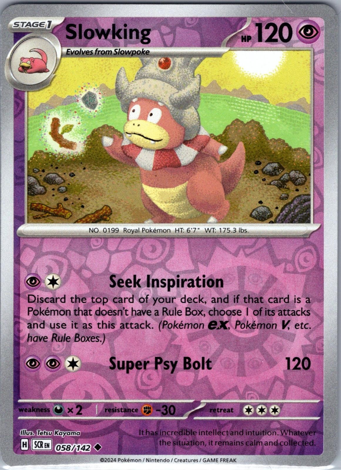 Slowking 58/142 Uncommon Stellar Crown Pokemon Reverse Holo Near Mint