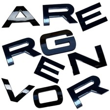 Car Emblem 3D Raised ABS Letter Decal Glossy Black Compatible with RxxxE and