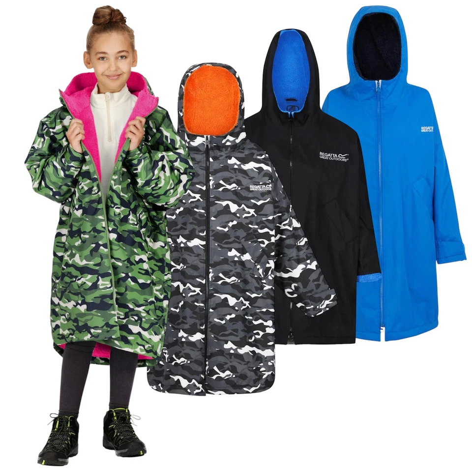 Regatta Kids Spirit Of Adventure Hooded Waterproof Warm Drying Changing Robe