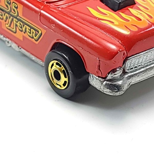 Hot Wheels Diecast '55 Chevy Flames Gold Rims Rare Mint w/Card - Picture 3 of 13