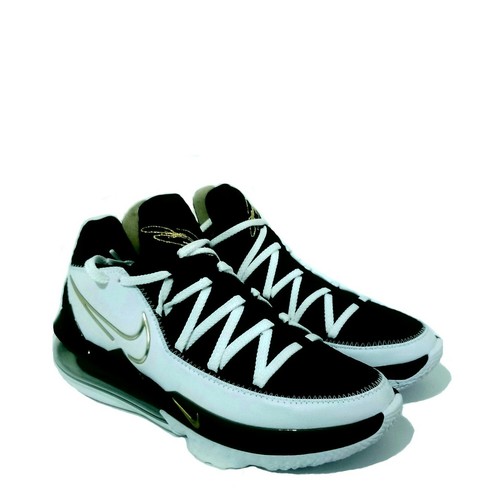 Nike Lebron 17 Low Basketball Shoes White/Black/Metallic Gold Size 9.5M - Picture 3 of 10