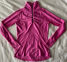 Champion Womens XS Track 1/4 zip Sweatshirt Jacket Pink Semi-fitted x-small