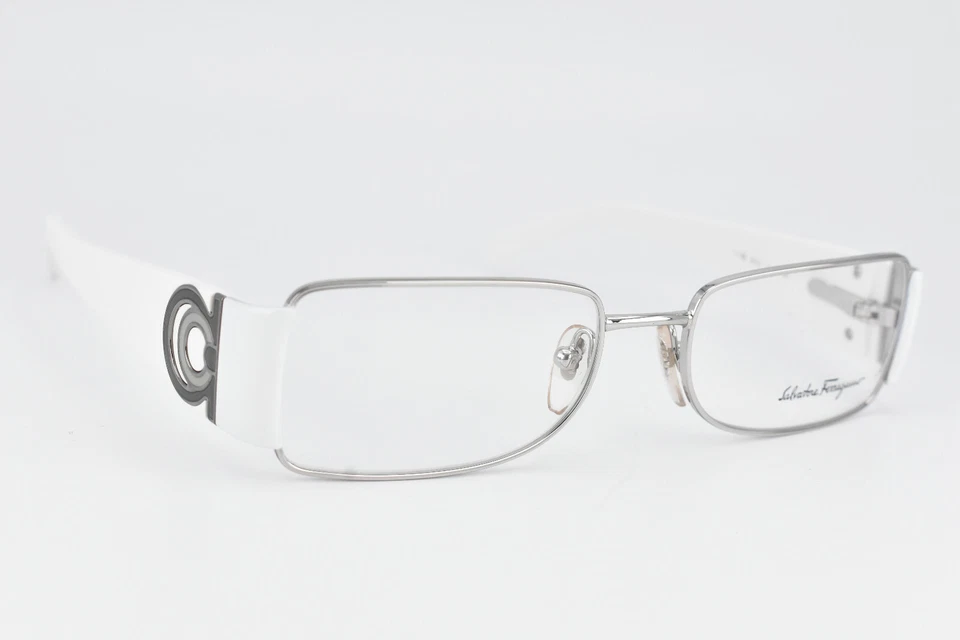 Marco de gafas Salvatore Ferragamo 1778 plateado blanco mujer 51[]17 130 #3602 Foto 2 de 4
