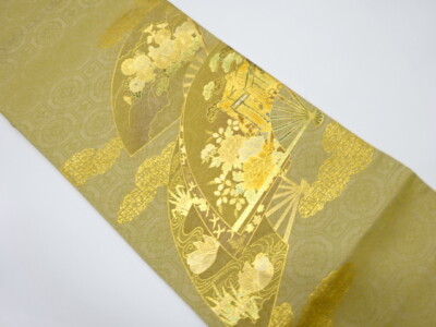 7172205: JAPANESE KIMONO / VINTAGE FUKURO OBI / KINSAI / SHELL
