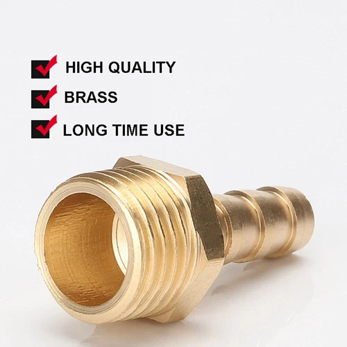 Paquete de 20 accesorios de manguera de aire, adaptador de tubería macho de 1/4"" de barba x 1/4"" NPT 15 PIEZAS - Imagen 5 de 10
