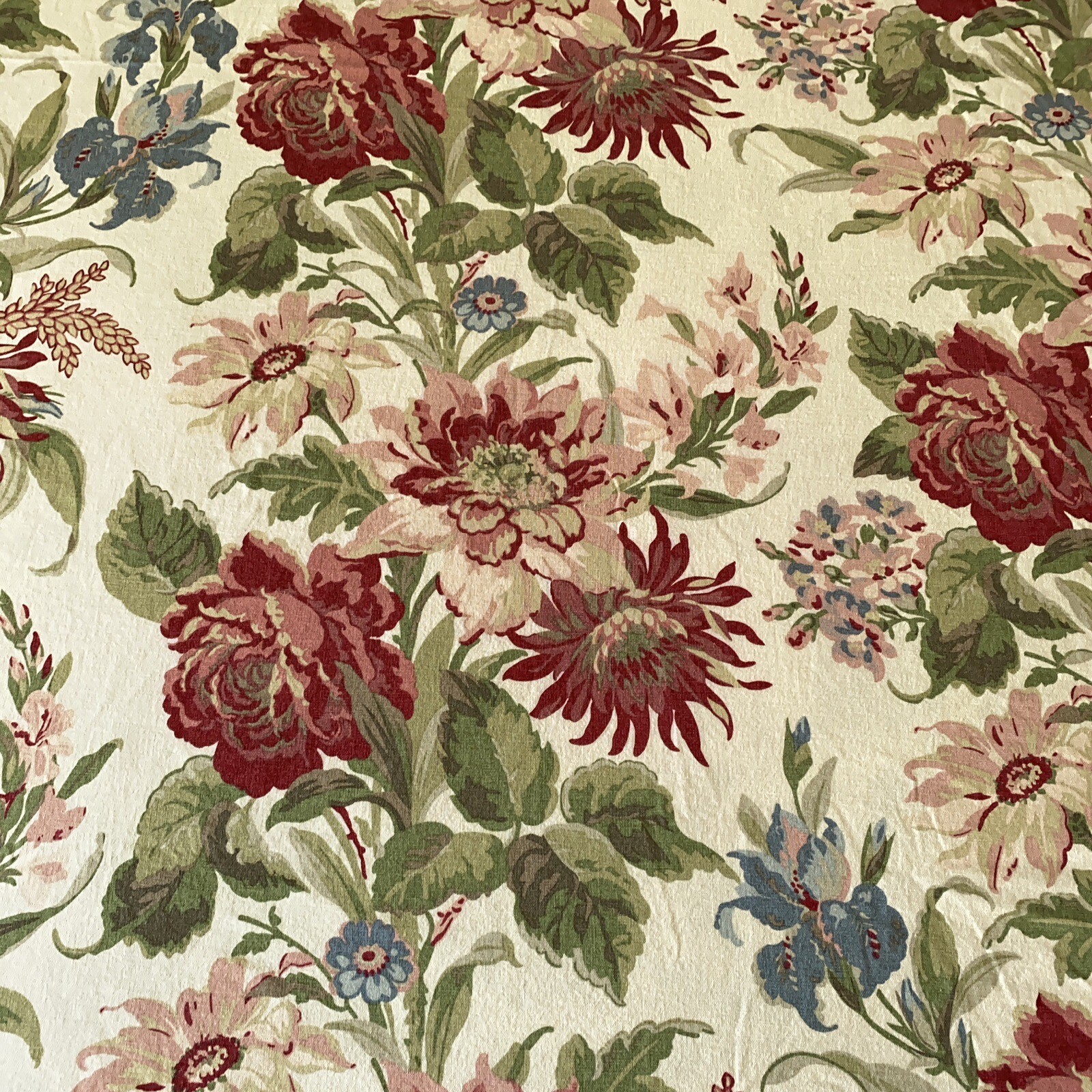 Pottery Barn Duvet Cover King Floral 2 Shams Marla Linen Cotton Cream