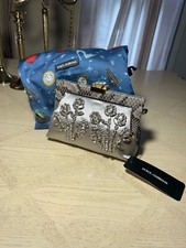 New Dolce&Gabbana Women's Pouch Purse Crystal - Silver