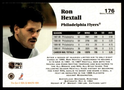 1991-92 Pro Set #176 Ron Hextall Philadelphia Flyers | eBay