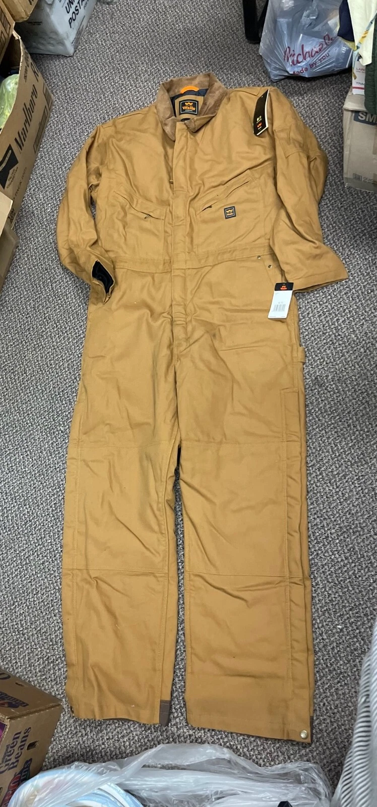 Walls Insulated Duck Coveralls XLTL Tan New Work Clothing Outside Warm