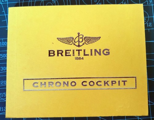 Notice D’origine BREITLING Pour Montre CHRONO COCKPIT - Manuel Papier Vintage - Occasion Bon état