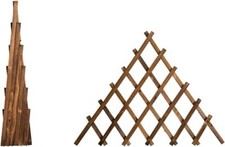 140cm Wood Wooden V Design Expanding Trellis Climbing Plants Fence Panel Lattice