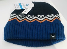 Cold Front Beanie Hat Boys Kids One Size Fits Most Winter Chevron Blue Orange